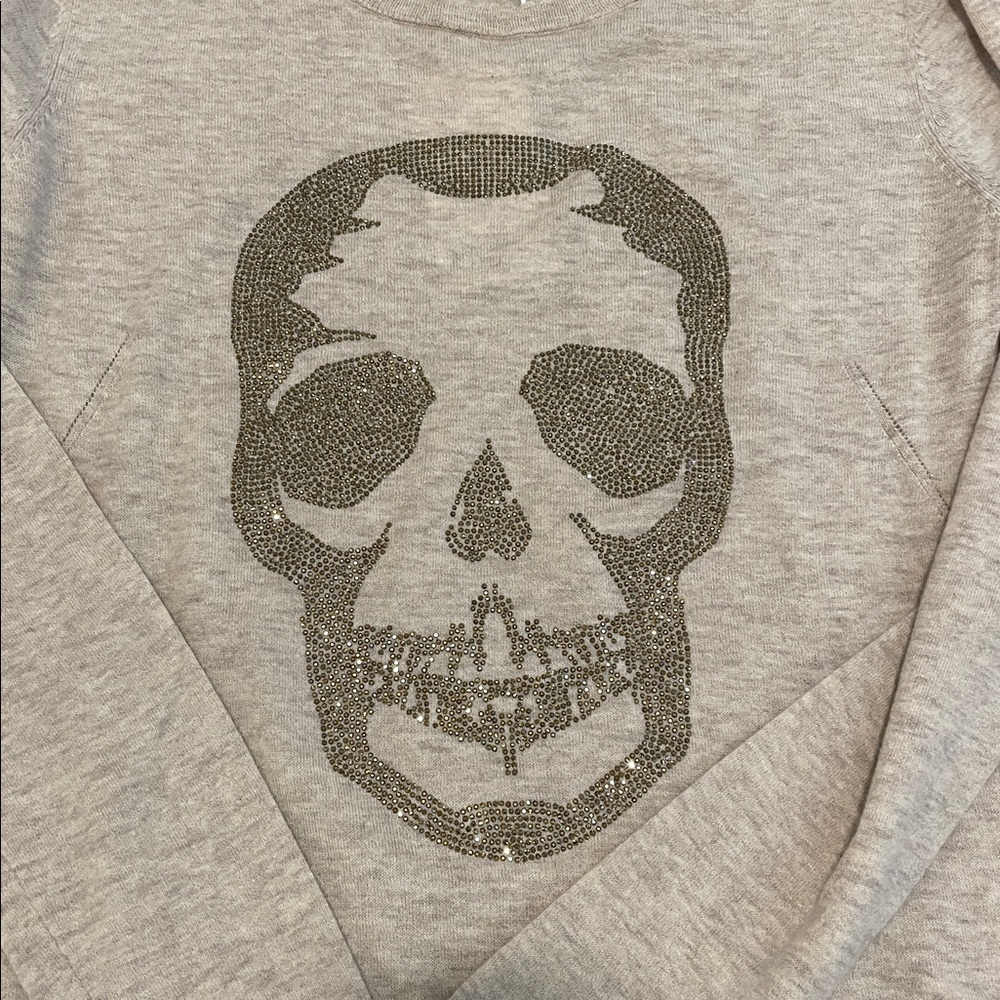 ZADIG & VOLTAIRE 100% thin cashmere skull embellished sweater M NWT defect - Picture 6 of 13